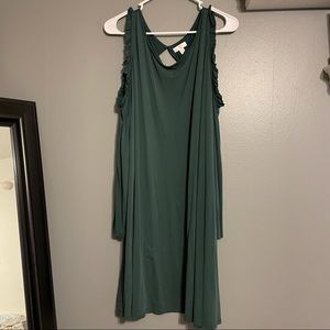 Ruffle Cold Shoulder Dress!